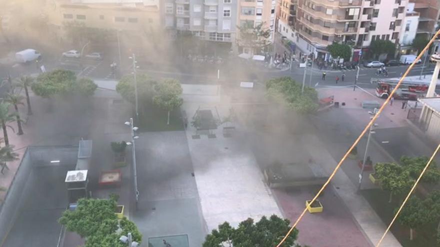 Incendio en un párking de la avenida Valencia de Castellón