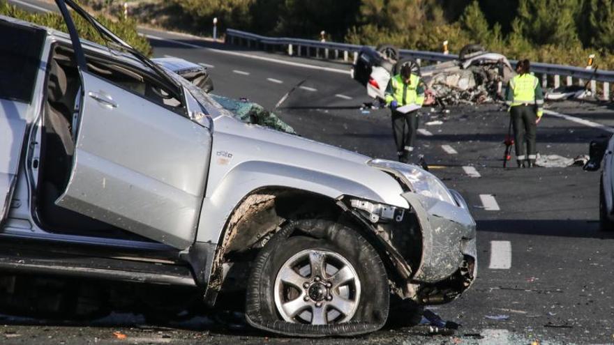 Accidente de tráfico en Tibi en el que se registraron dos muertos en diciembre.