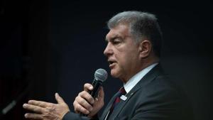 Joan Laporta, en un acto de este sábado en LHospitalet.