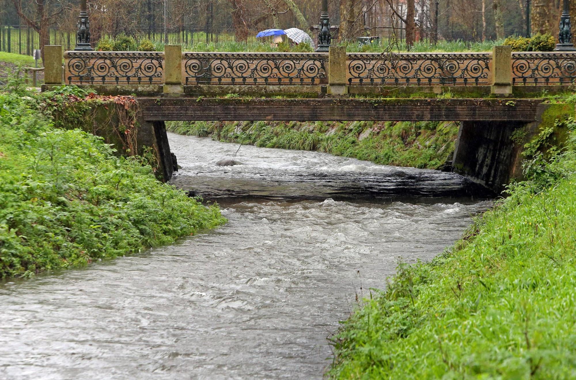 El Lagares, cerca de desbordarse con la intensas lluvias