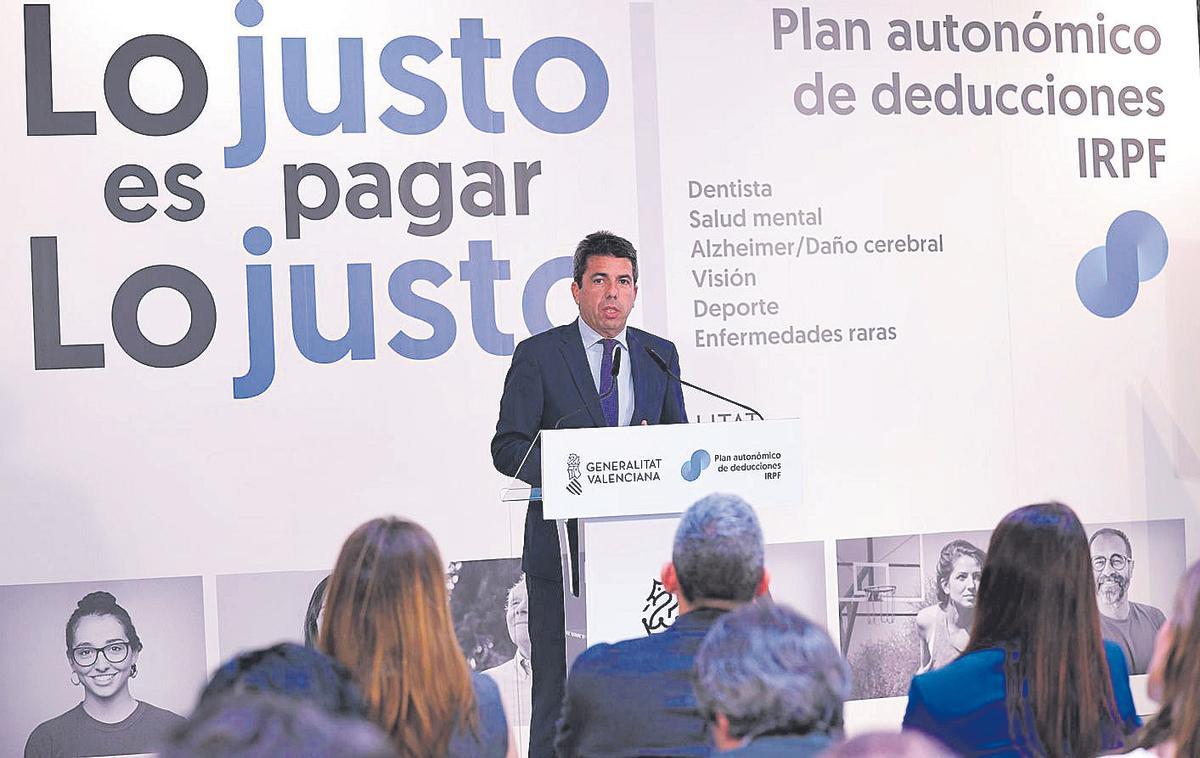 Mazón, en un acto de 2025 sobre fiscalidad.