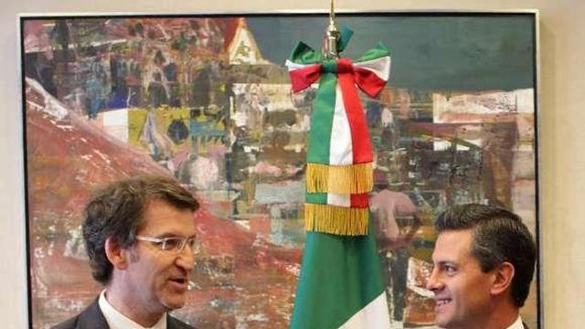 El presidente Núñez Feijóo, ayer, en la reunión con el presidente de México, Enrique Peña Nieto, en el Distrito Federal. // Xunta