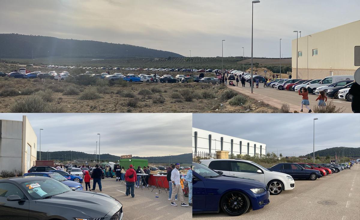 Tres imágenes de la concentración de vehículos en Mollina
