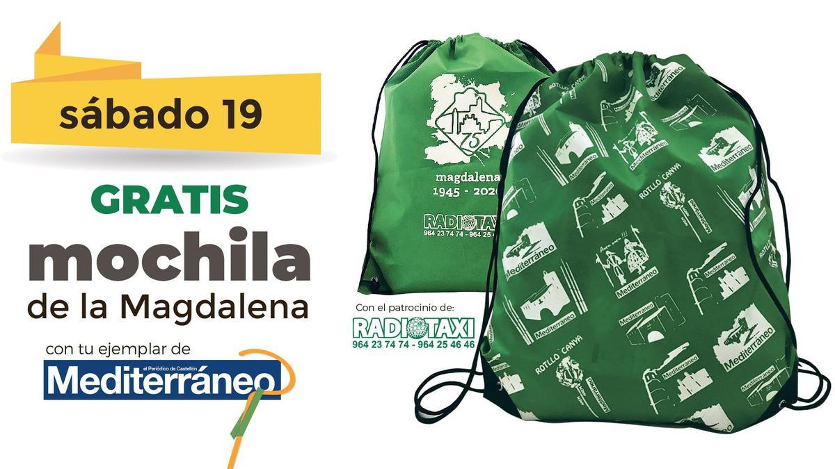 El sábado 19 de marzo, Mediterráneo ofrecerá a sus lectores la mochila magdalenera, de forma totalmente gratuita con la compra del diario.