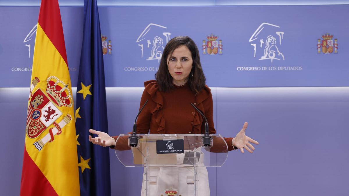 La secretaria general de Podemos, Ione Belarra, en una imagen de archivo //Javier Lizón EFE