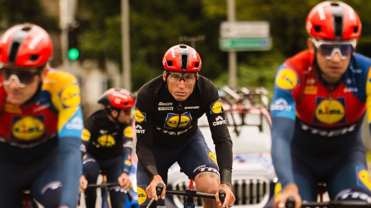 Espargaró, durante un recorrido con el Lidl Trek