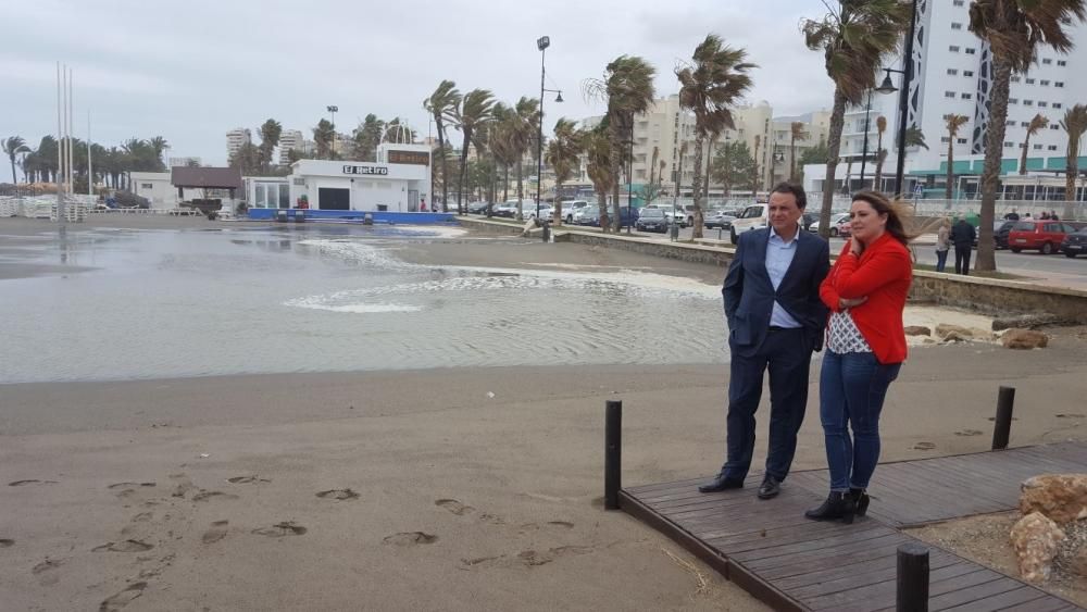 Efectos del temporal en las playas de Torremolinos (Carihuela, Playamar y Los Álamos)