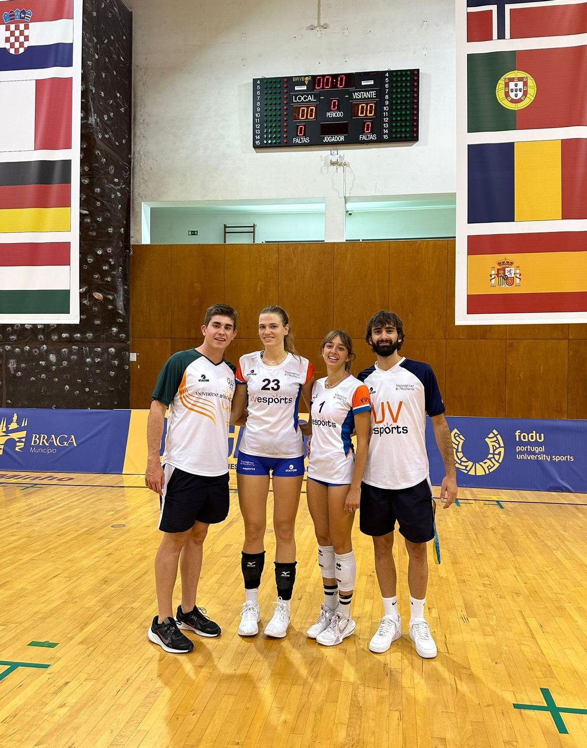 Cuatro deportistas del Club Voleibol Xàtiva consiguen muy buenos resultados en el Campeonato de Europa Universitario 2023 disputado en Portugal, con la Universidad de Valencia.