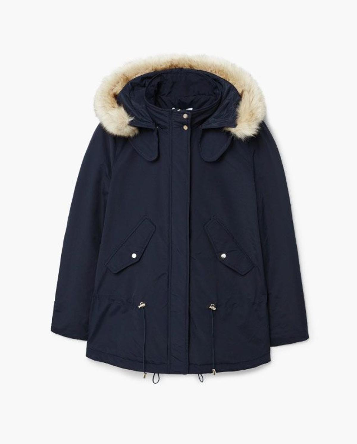 Parka capucha de pelo en rebajas de Mango