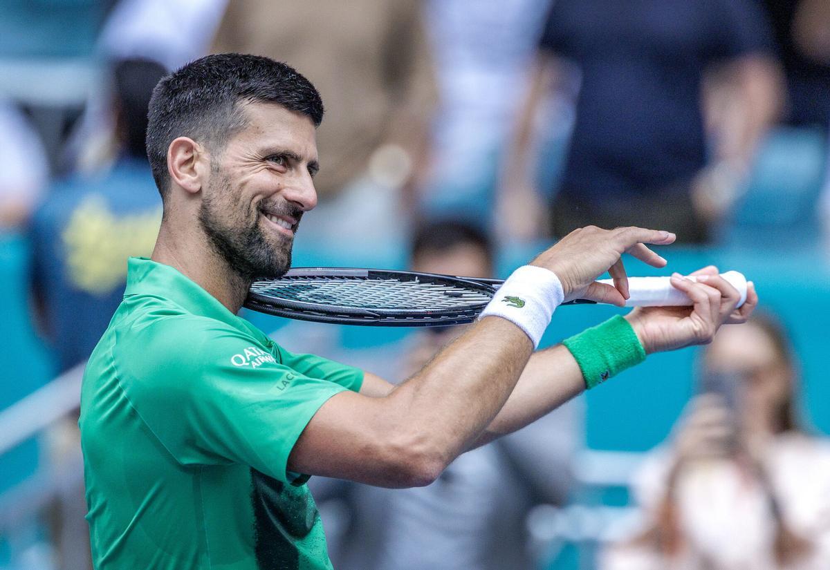Novak Djokovic, en el Masters 1000 de Miami