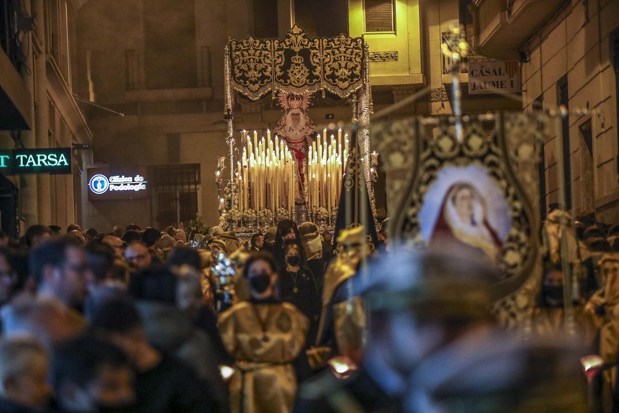 Elche procesiones Jueves santo: La Oracion del Huerto,Nuestra Señora de las Angustias y Maria Santisima de la Salud,La Flagelacion y Gloria,El Silencio,Cristo de Zalamea.