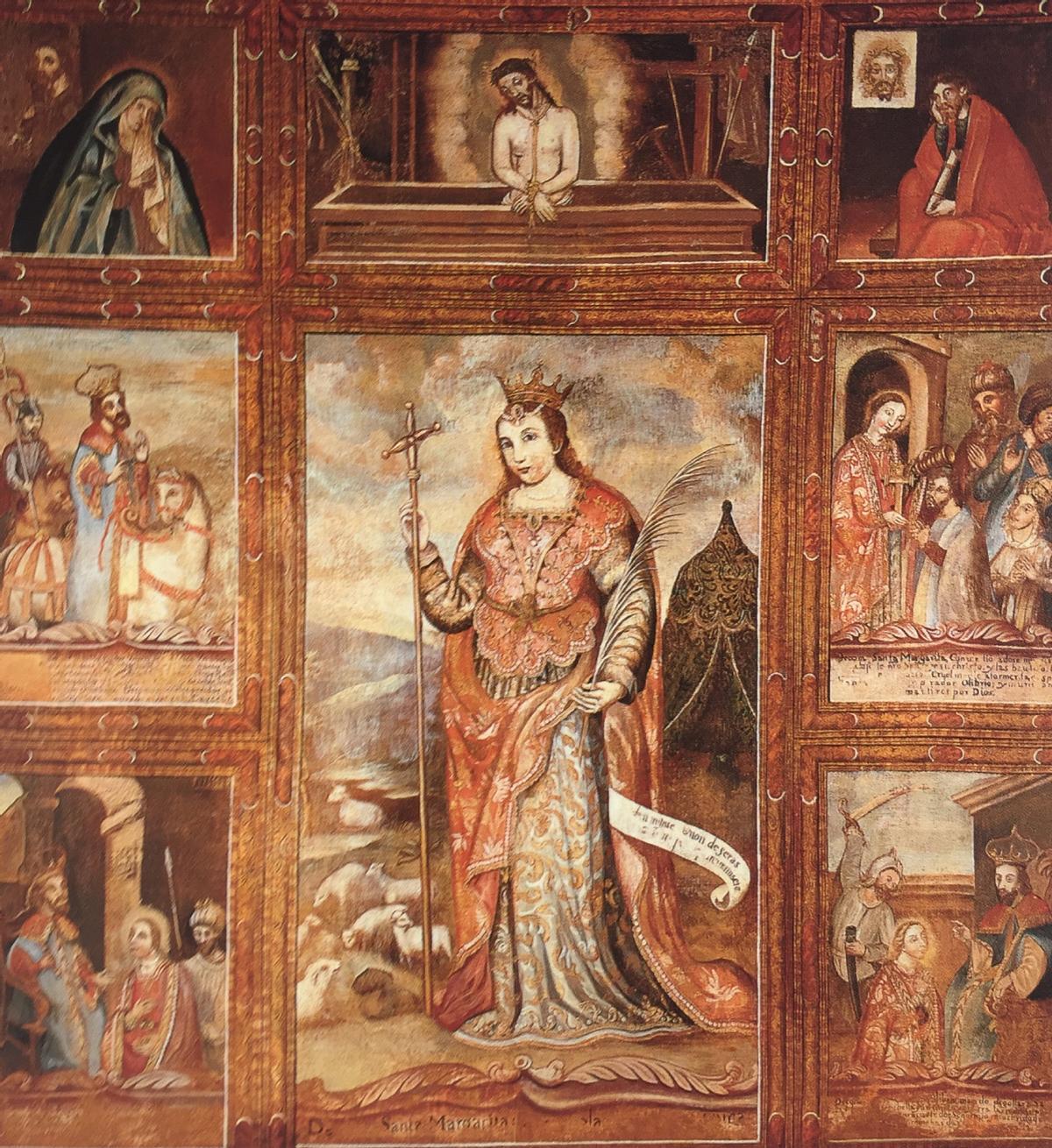 Pintura de Santa Margarita de la Parroquia del Santo Cristo de las Aguas en Guatiza.