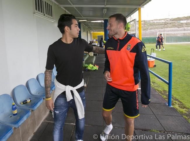 Sergio Araujo, en el entrenamiento de la UD Las Palmas