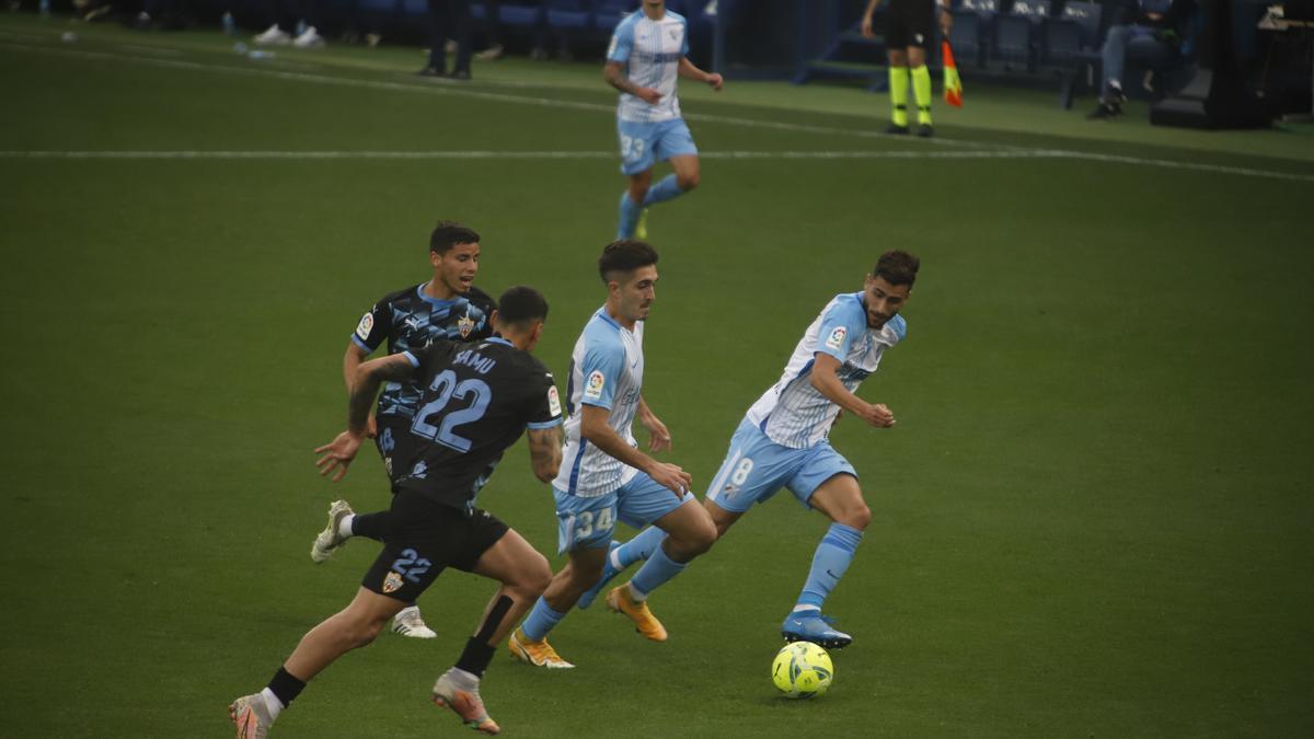 Partido de la Liga Smartbank entre el Málaga CF y el Almería