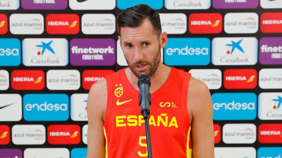 Rudy Fernández durante la presentación del equipo para el Eurobasket 2022