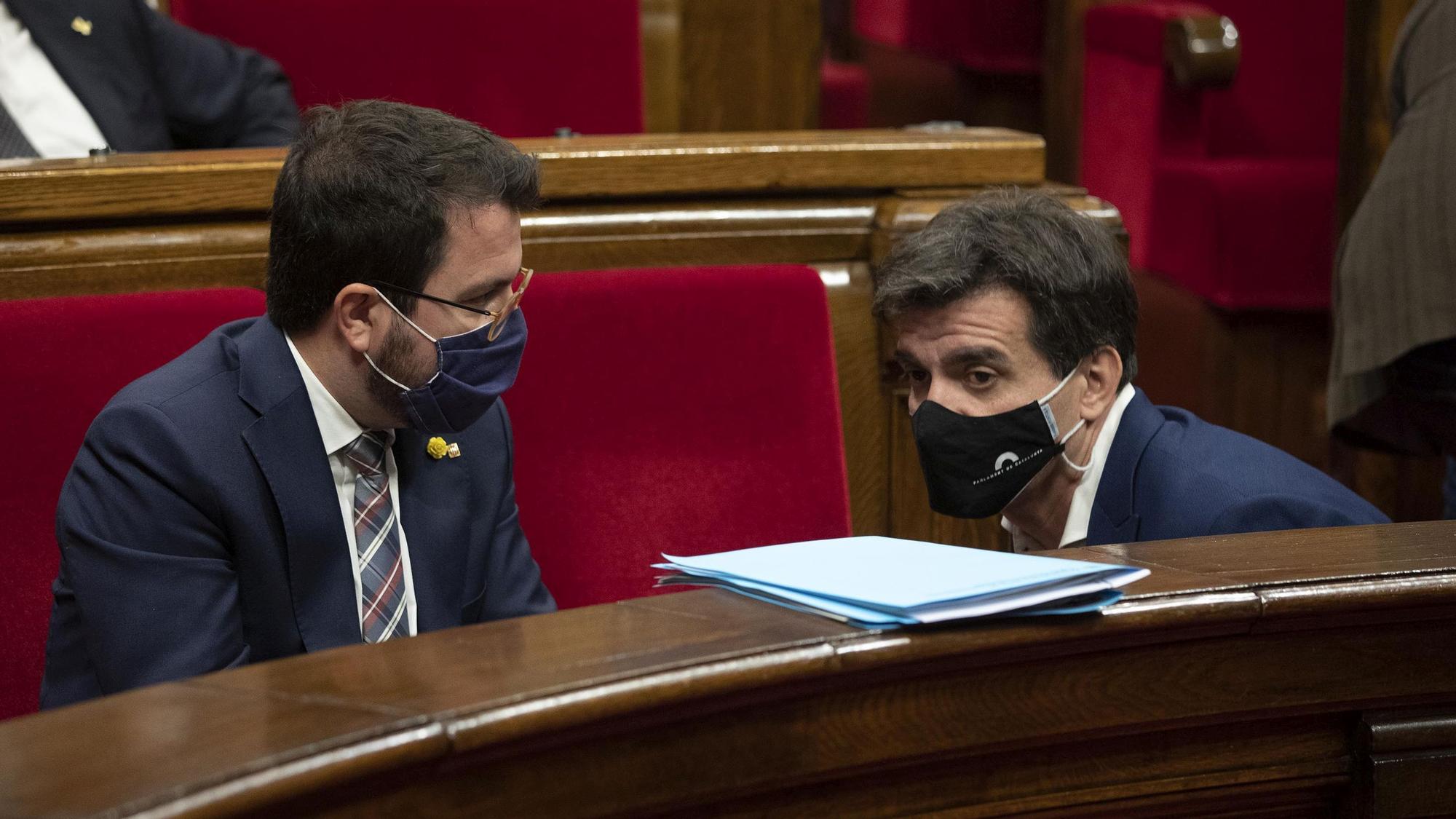 Barcelona 07/10/2020 Política Sesión de control al Govern en el Parlament . Primera sesión sin Quim Torra como president y con Pere Aragonés como president en funciones En la foto con Sergi Sabrià Foto Ferran Nadeu