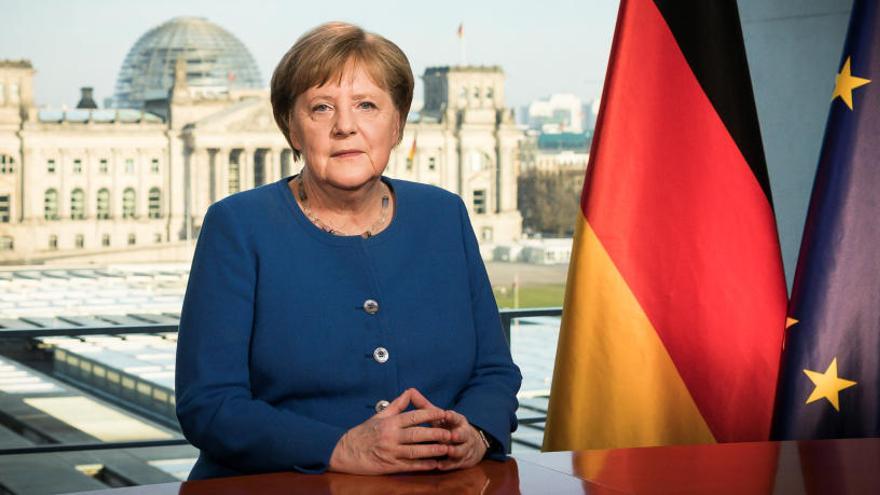 Angela Merkel durante su discurso.