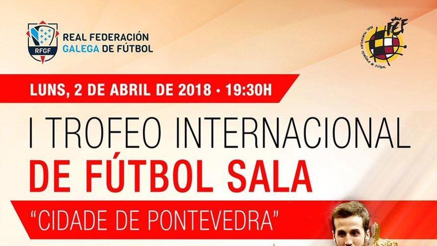 Cartel del partido de la selección española de fútbol sala en Pontevedra. // @futgal