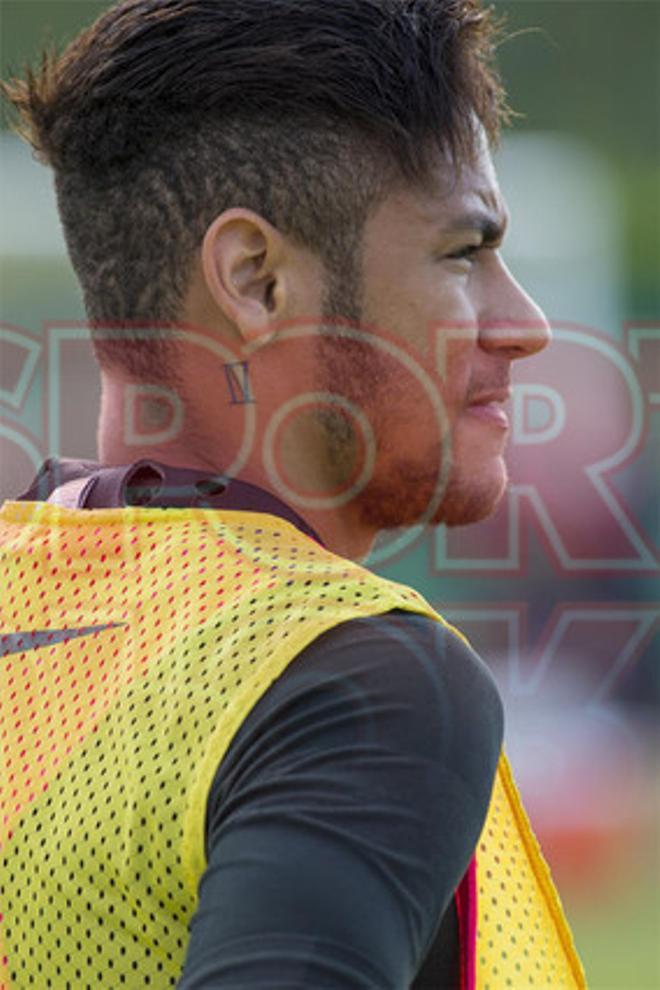 El primer entrenamiento de Luis Suárez en el Barça