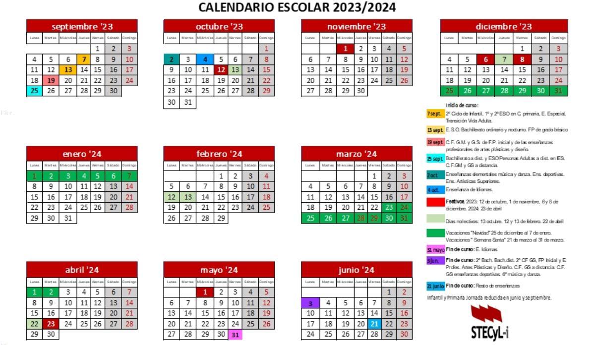 Calendario escolar de Murcia 