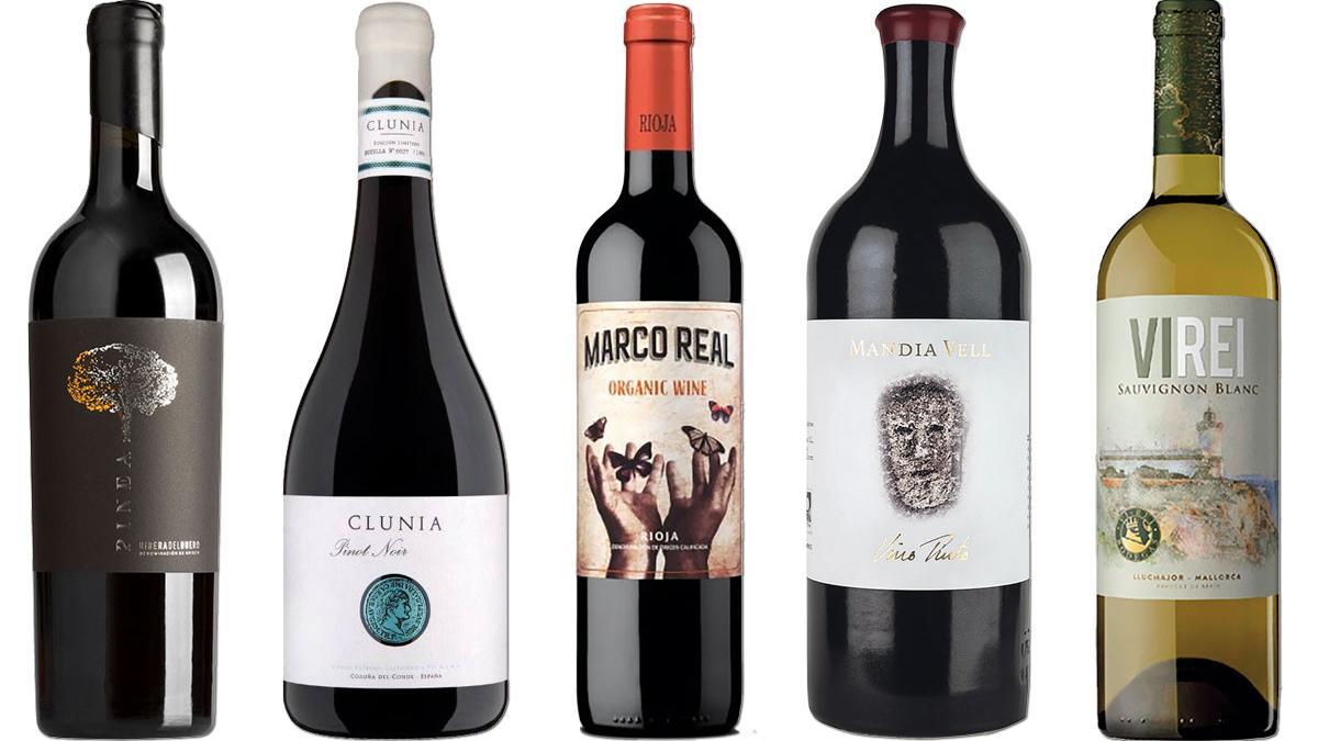 Pinea 2017, Pintor Noir 2019, Organic Wine 2018, Tinto Cuvé 2016 y Vi Rei Sauvignon Blanc 2019.