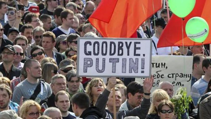 Manifestación multitudinaria en Moscú.