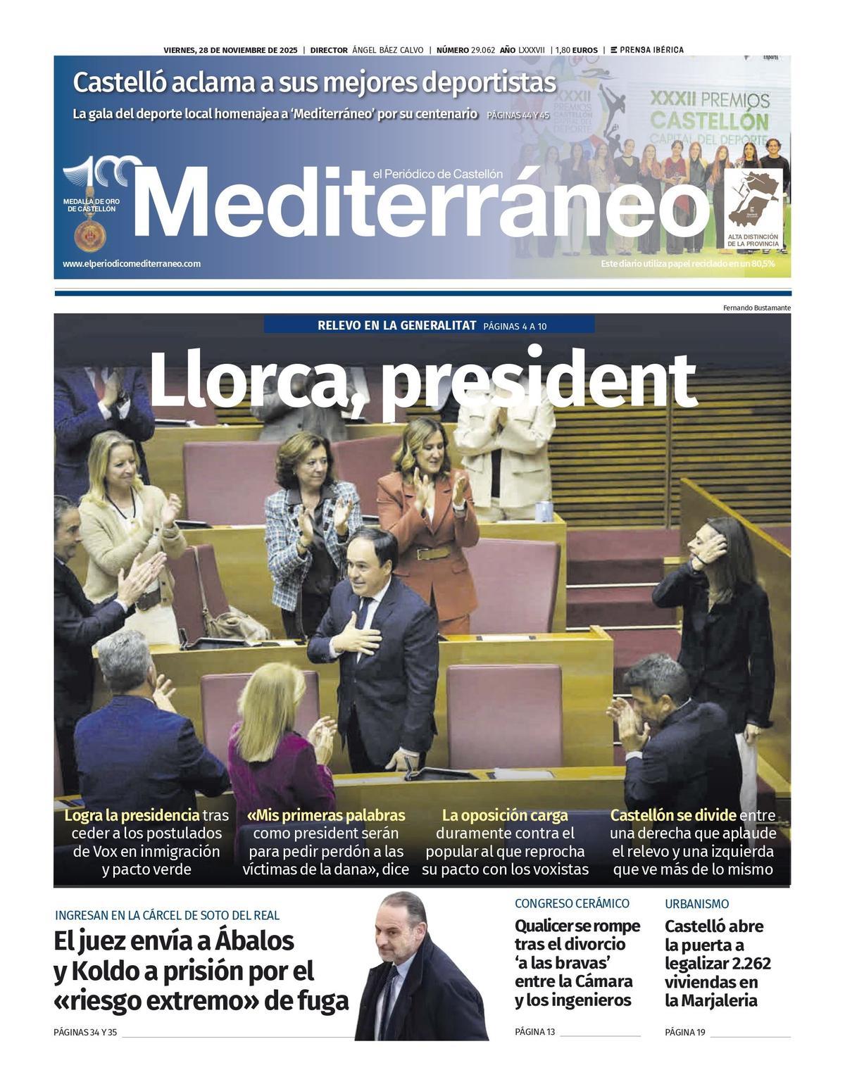 Portada 28 de noviembre del 2025