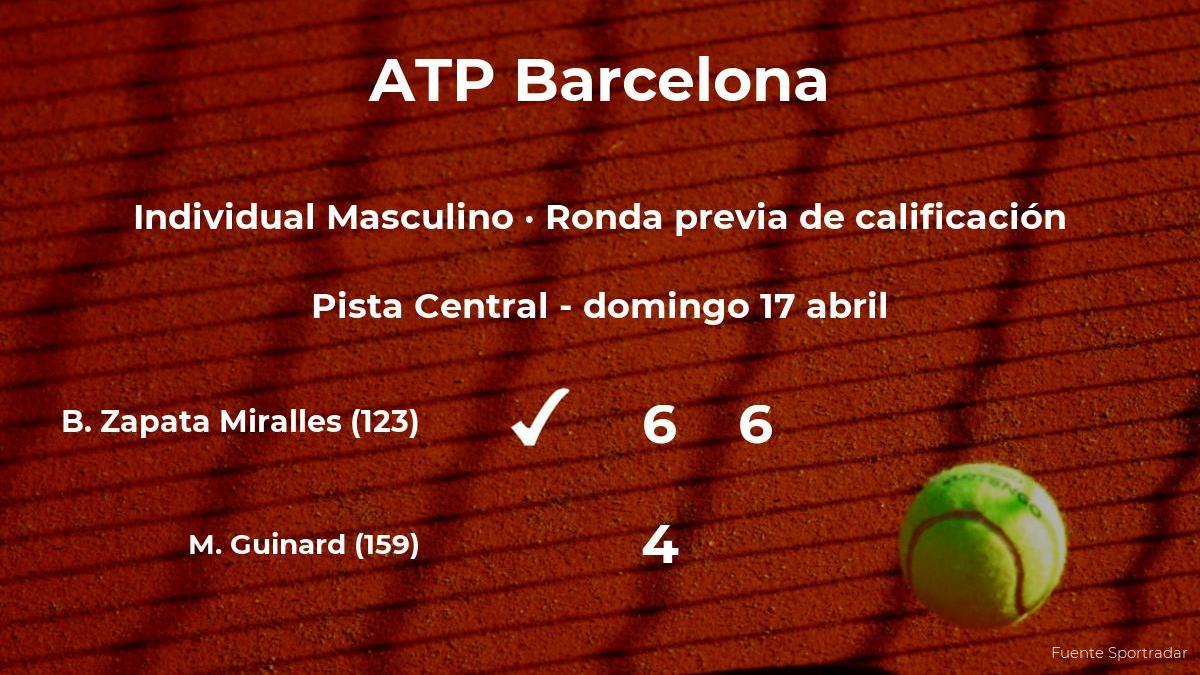 El tenista Bernabé Zapata Miralles pasa de ronda del torneo ATP 500 de Barcelona