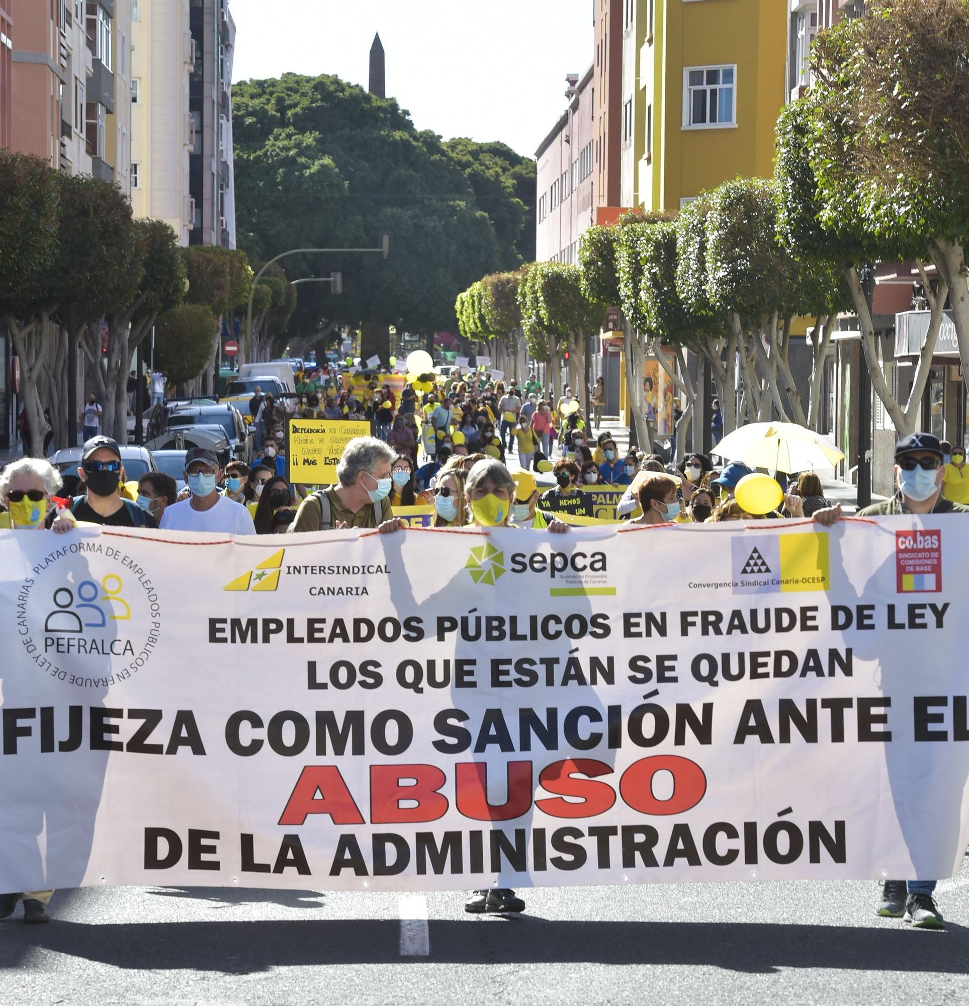 Manifestación de empleados públicos en Las Palmas de Gran Canaria