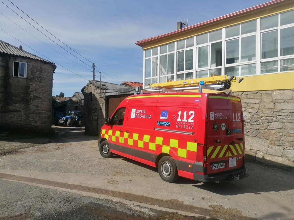 Operativo desplegado en Rodeiro este lunes.