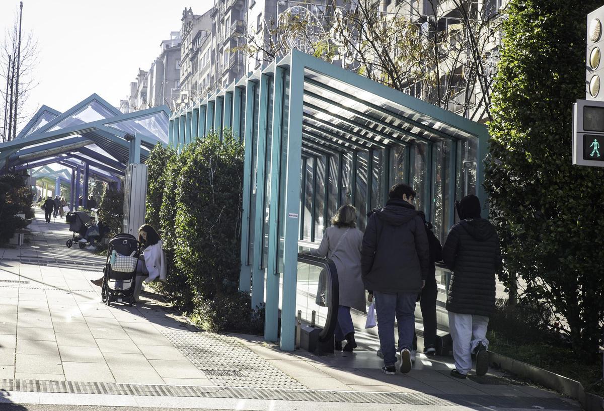 Vista de las rampas mecánicas de Gran Vía.