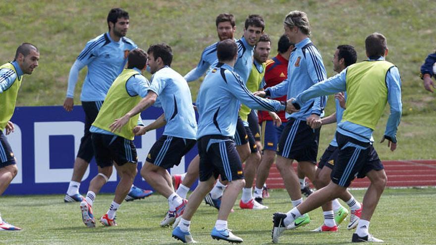 Entrenamiento de la selección española.