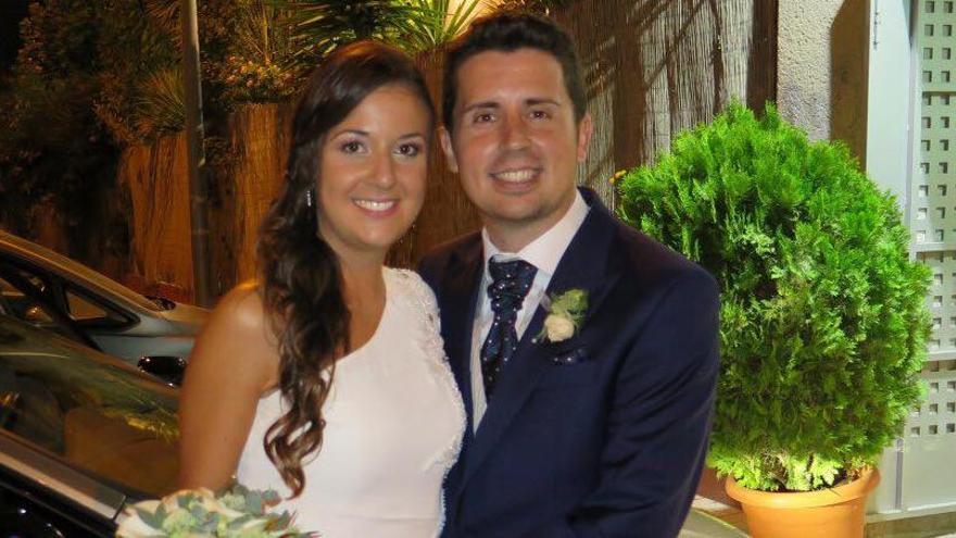 Maje y Antonio, el día de su boda, el 3 de septiembre de 2016.