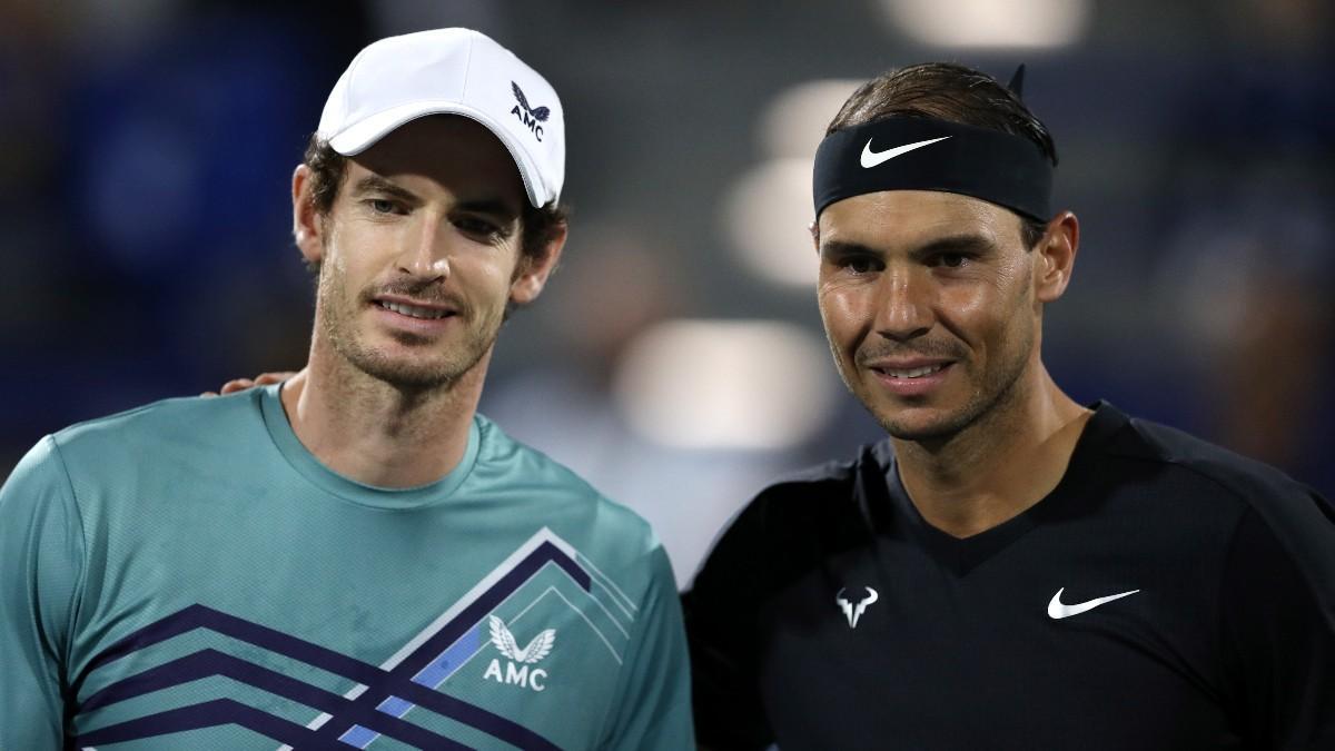 Nadal y Murray, antes del partido en Abu Dhabi