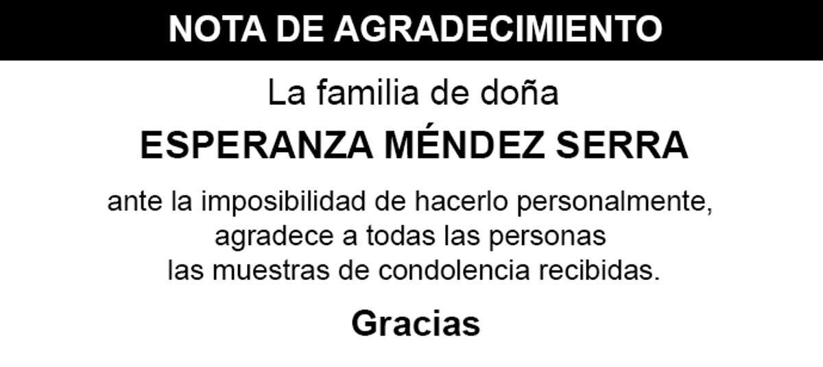 Nota Esperanza Méndez Serra