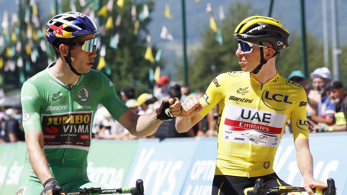 Van Aert y Pogacar, cuando el esloveno era líder del Tour