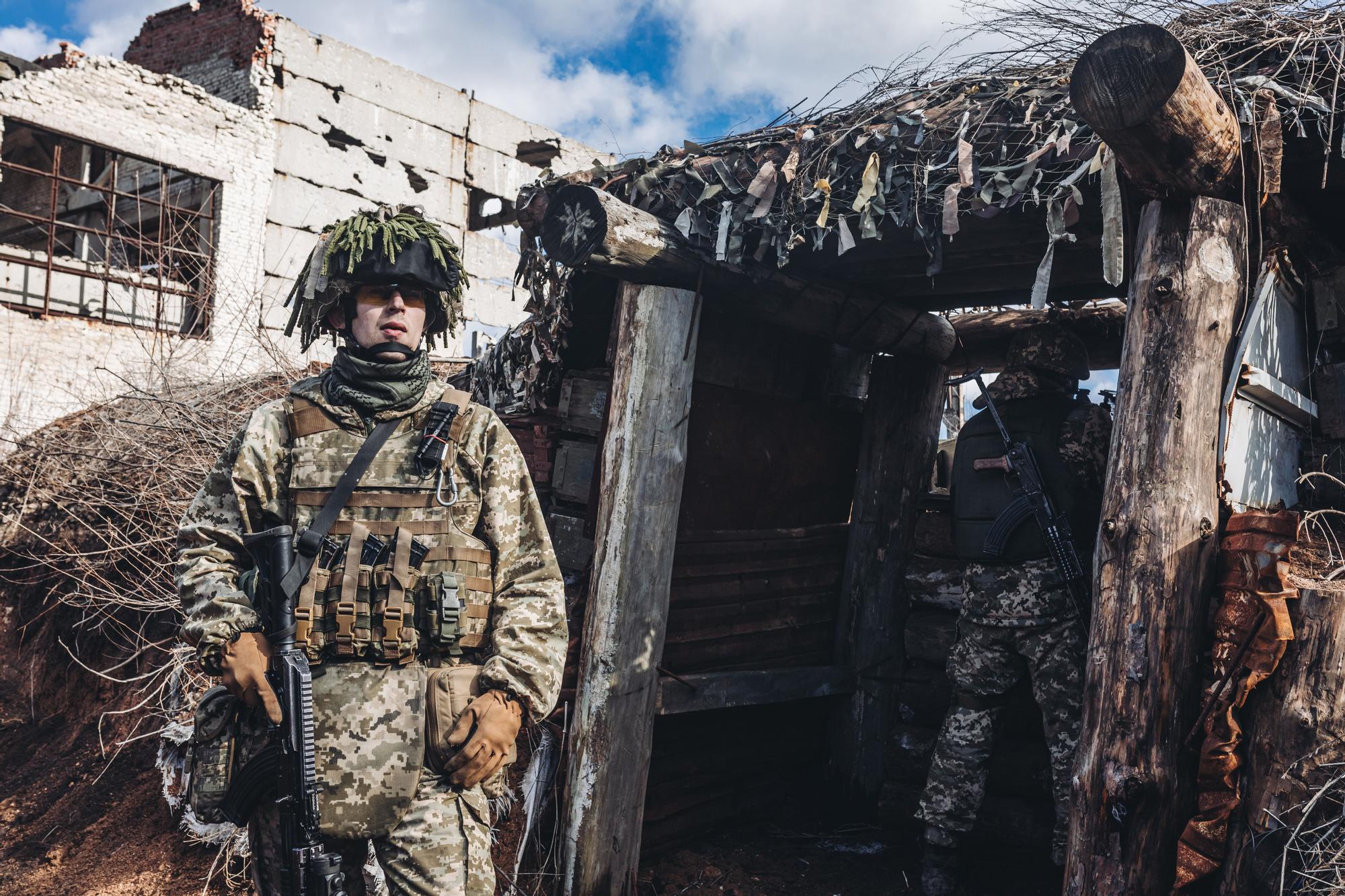 Un soldado del ejército ucraniano en Donetsk.
