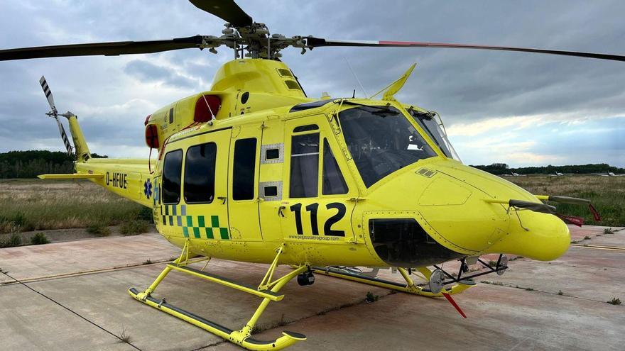 Helicóptero Bell 412 sanitario de la flota de aeronaves de Pegasus Aerogroup.