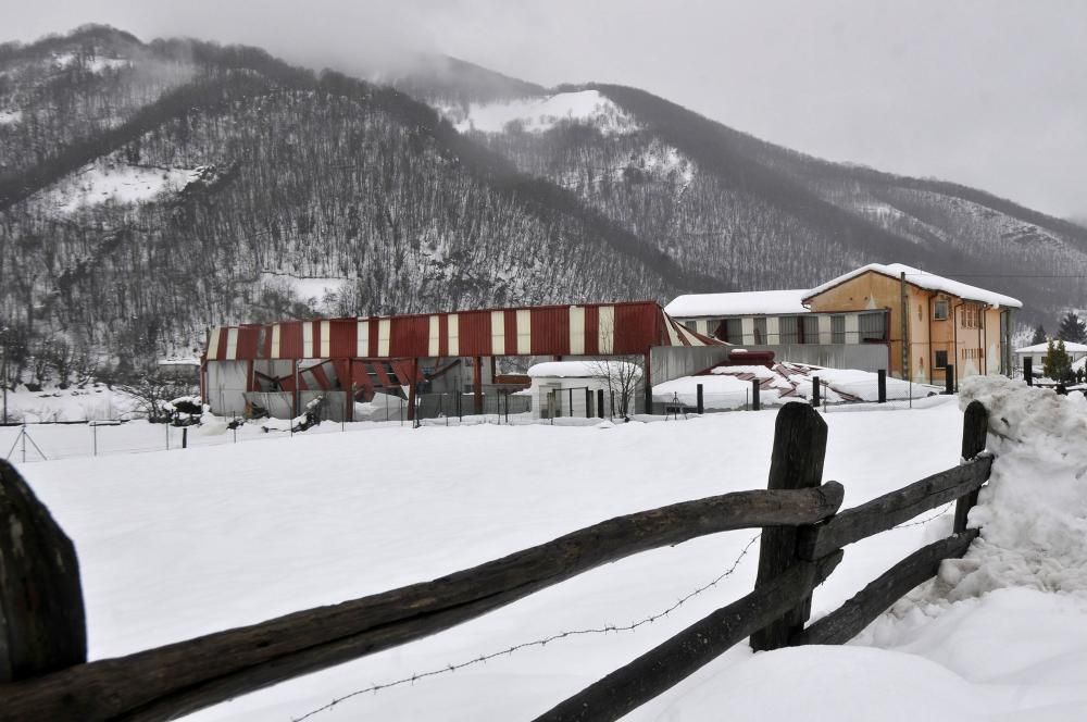 La nieve abunda en Felechosa