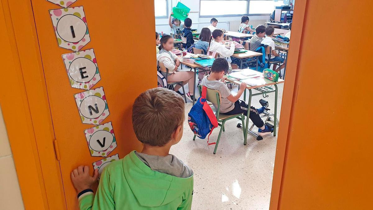 Primer día de colegio en un centro de Vigo.