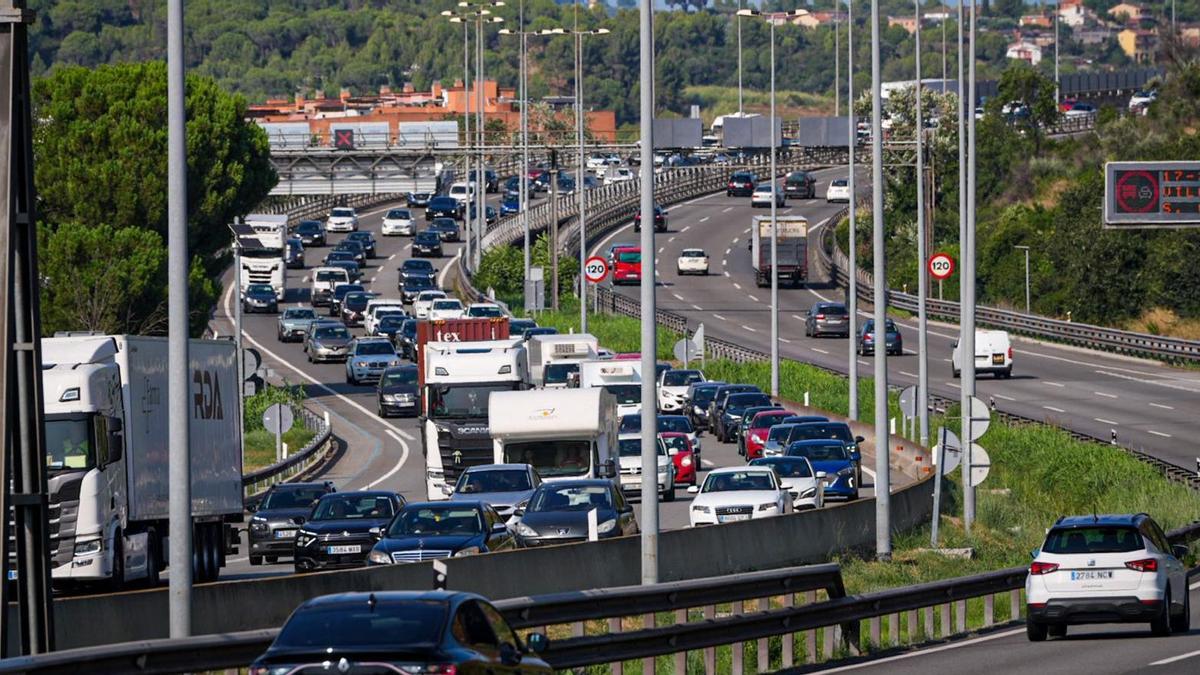 Trafico en la AP7 a la altura de Martorell, el 1 de agosto de 2025