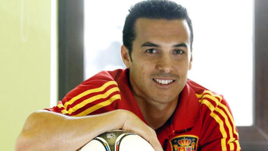 Pedro, durante una concentración con la selección española.