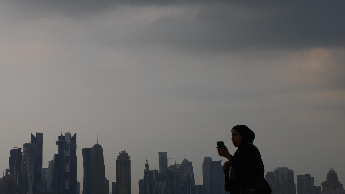 El cielo con nubes de Doha, este miércoles.