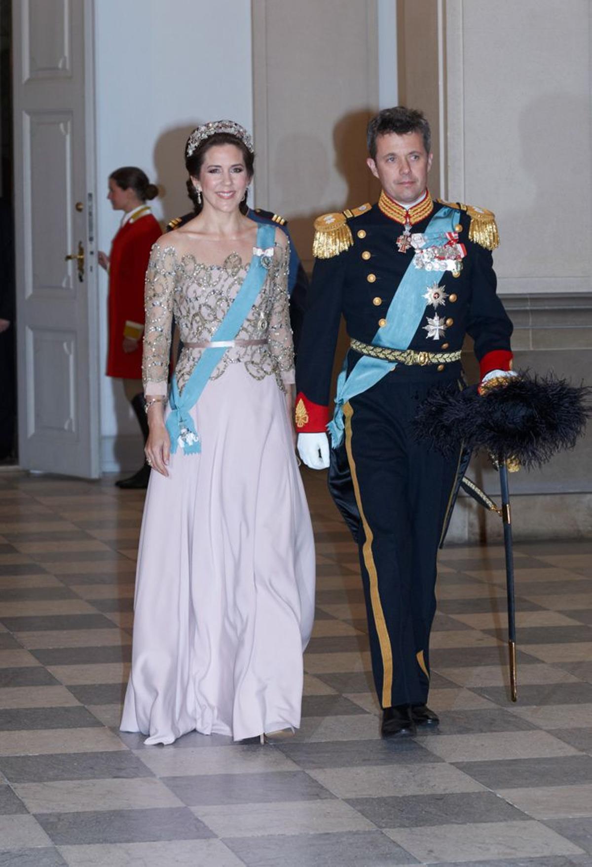 Mary Donaldson y Federico de Dinamarca en el cumpleaños de la Reina Margarita II