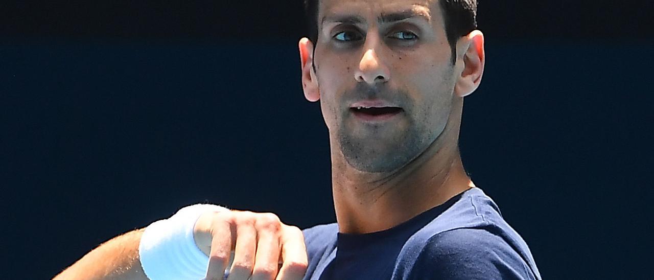 Novak Djokovic, en un entrenamiento