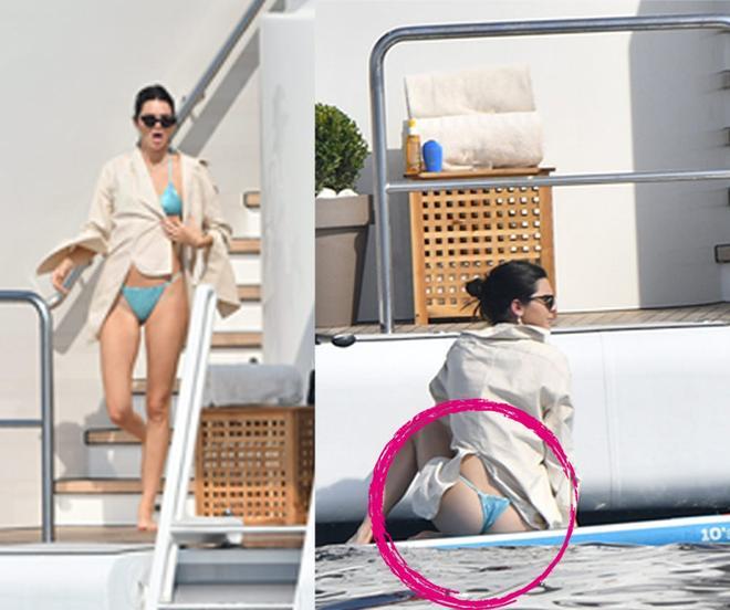 Kendall Jenner con bikini tanga en un yate