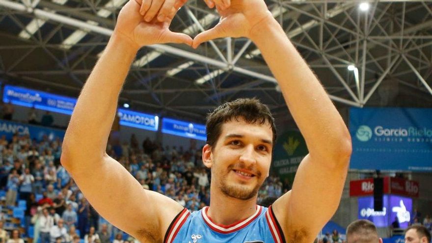 Toni Nakic, celebrando un triunfo del Breogán