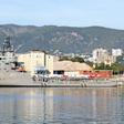 El buque de apoyo griego Iraklis, que ejerce de buque mando de la agrupación de la OTAN, en Palma de Mallorca.