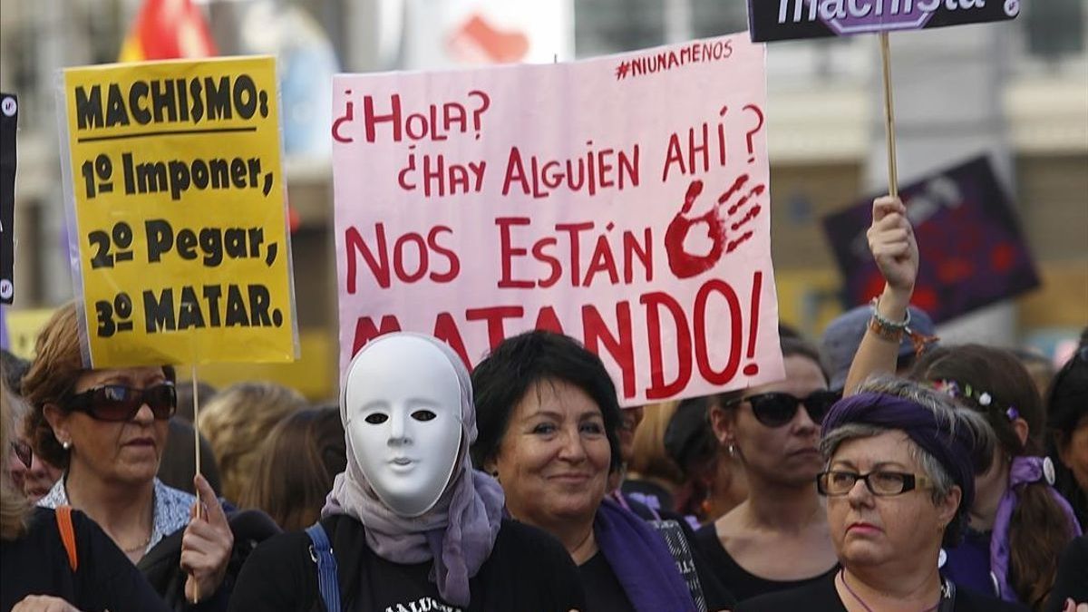 Manifestación contra la violencia machista en Madrid.