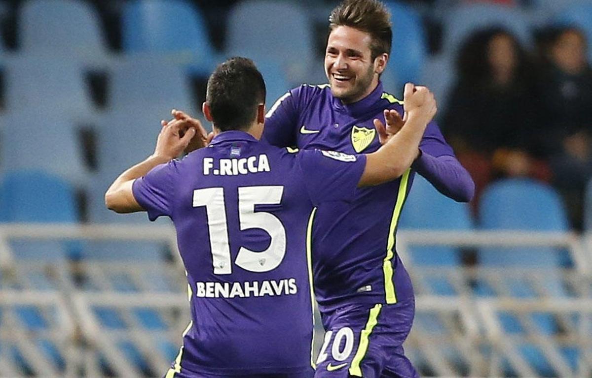 Cop celebra el gol en Anoeta.